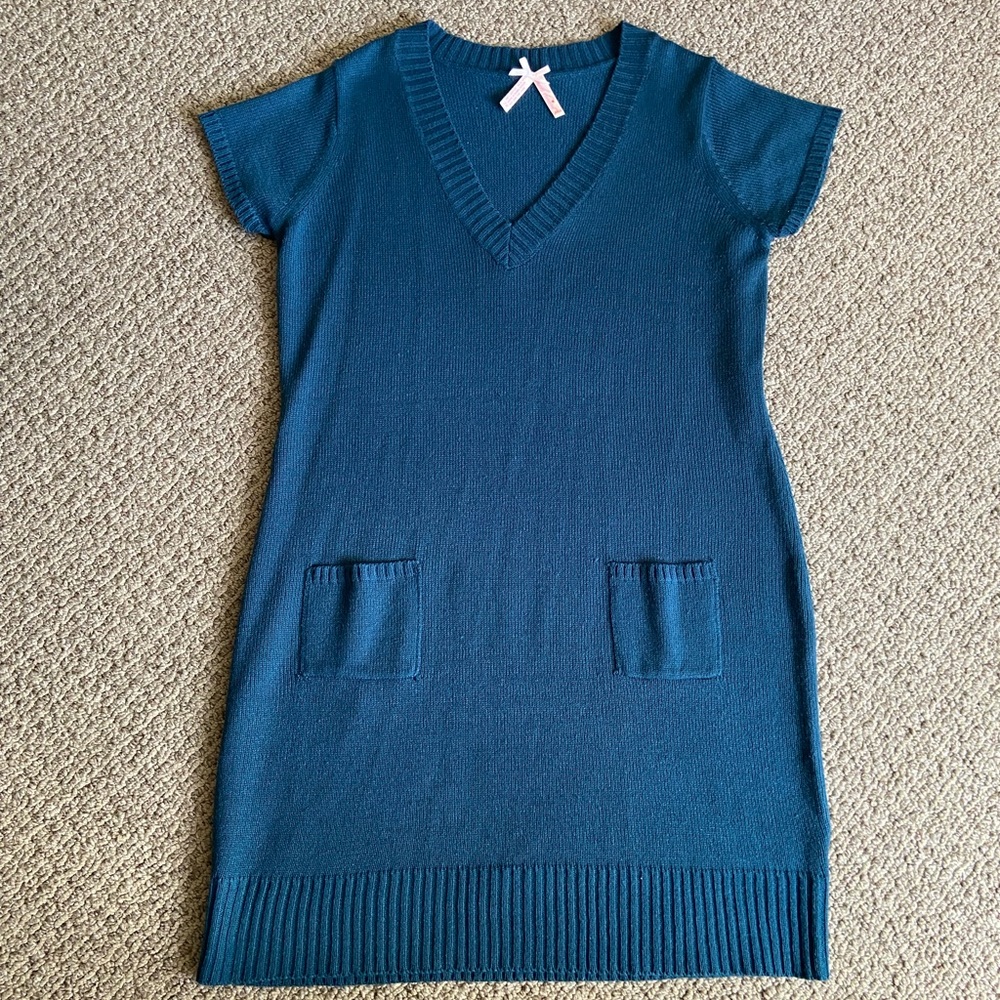 Sweater Dress with Short Sleeves